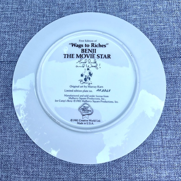 Vintage Benji the Movie Star Dog Collector Plate 1982 Numbered Edition EUC - Picture 6 of 10